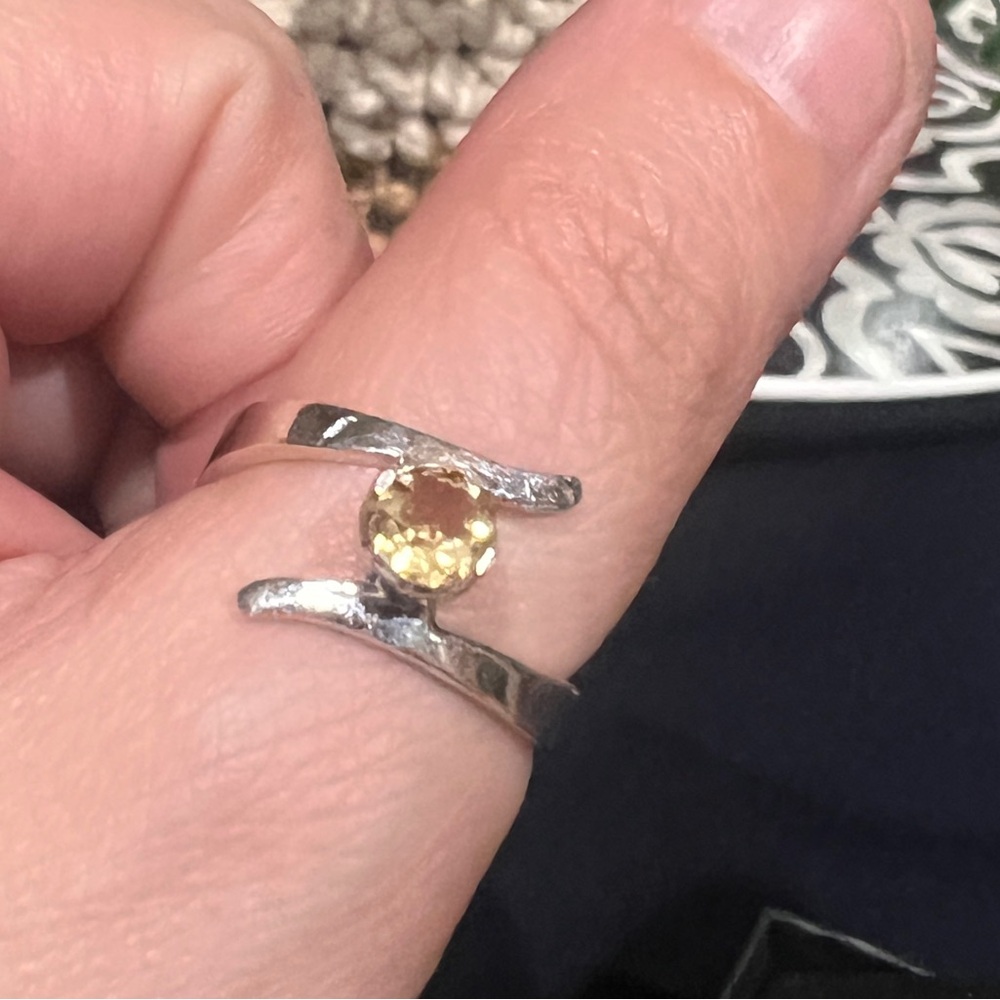 Citrine Sterling silver size 8.5 ring. Genuine citrine stone